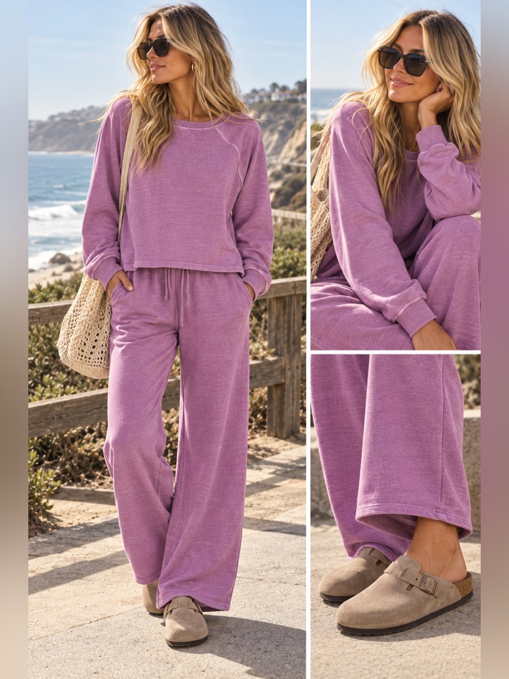 ⭐️ NEW COLOR ⭐️ “ Morning Ritual Set “ Washed 100% Cotton French Terry | Various - Picture 1 of 15